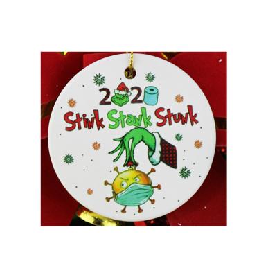 China Lotuz Ceramics Your Own Picture Photo Personalized Custom Sublimation Christmas Tree Ornaments Balls for sale