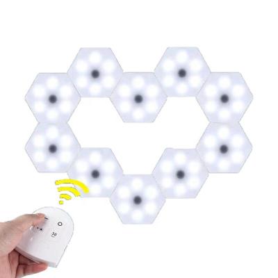 China 2021 Modern Modular Smart Touch Light 3/6Pack Hottest DIY Quantum LED Wall Geometry Assembly Hexagonal Honeycomb Night Light for sale