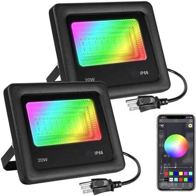 China Waterproof Outdoor Garden Wason 20W IP66 Color Changing Smart RGBCW APP Flood Light Music Timing Led Step Landscape Light for sale