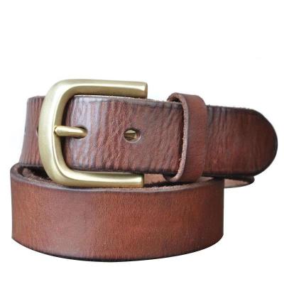 China Genuine Leather Pin Buckle Handmade Belt Vintage Durable Cowhide Belt Men's Casual Leather Belt for sale