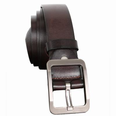 China Retro Top-grain Leather Men's Belt High Quality Men's Pin Buckle Youth Denim Casual Japanese Buckle Belt for sale