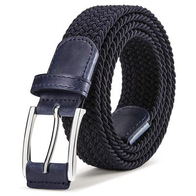 China 100% Polyester Elastic Fabric Woven Mesh Pin Needle Buckle Braided Belt Durable Elastic Waistband Mens Polyester for sale