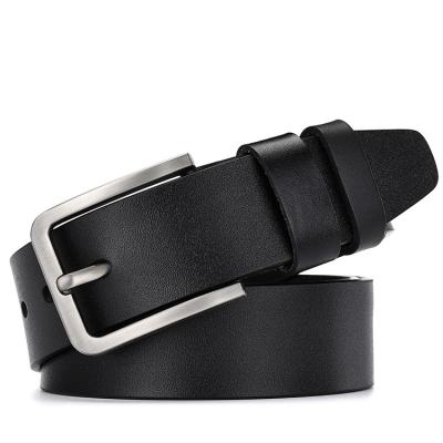 China Second-grain business men's youth pin buckle leather belt men's leather middle-aged pants belts casual belt for sale