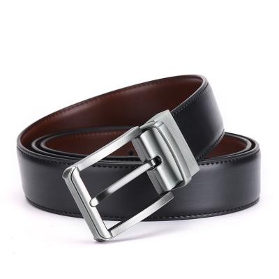 China Second-grain youth second-grain pin buckle leather pants business pure leather belt youth formal trouser belt for sale