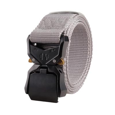 China Aluminum alloy factory supply tactical outdoor belt imitation nylon canvas belt for men's military suspender belt for sale