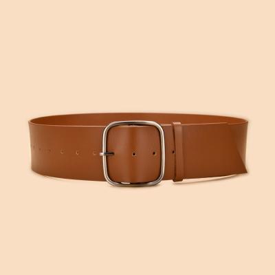 China Unique Design Second-Grain Leather Jeans With Pin Buckle Wide Belt Neck Vintage Soft Waist Belt for sale