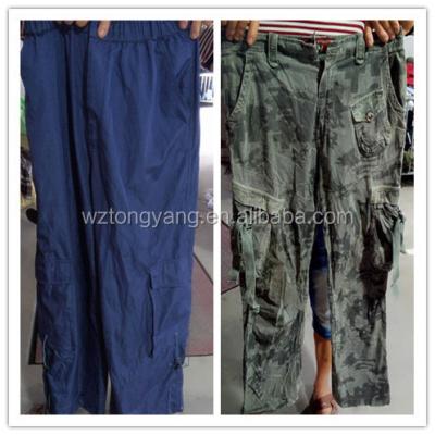 China Fashion and popular hot sale cargo six pocket pants used clothing from Germany remake clothes for sale