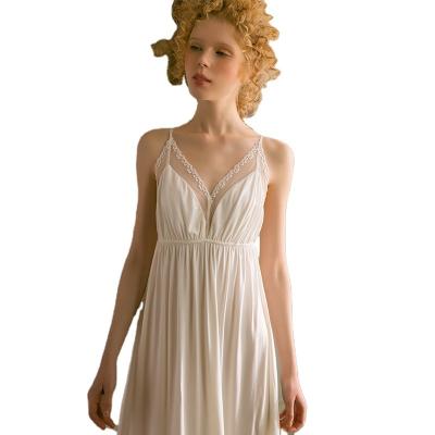 China Princess Style Homewear Women's Thin Nightgown Summer Sleepwear QUICK-DRY Suspender Dress Petite Sleepwear for sale