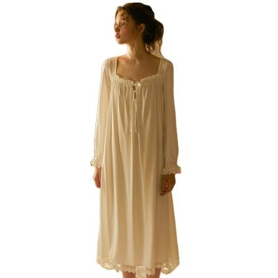 China Comfortable Loose Family Nightgown Cotton Nightgown Summer Homewear Summer Homewear Women Sleep Dress for sale