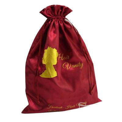 China Recyclable Luxury Custom Logo Tote Drawstring Satin Bags For Jewelry / Necklace Drawstring Bags for sale