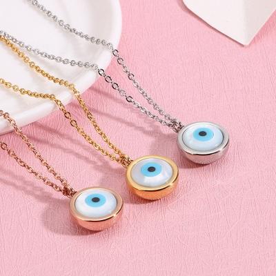 China Trendy Trendy Women's Jewelry Stainless Steel Fashion Devil's Eye Necklace Turkish Amulet Necklace for sale