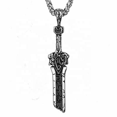 China Vintage Mens Stainless Steel Jewelry Pendants Vintage Broken Sword Necklace Hiphop Pendant for sale