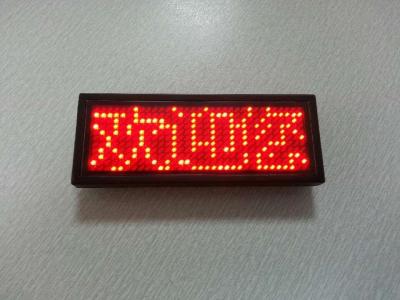 China Multi-language Mini LED name badge in Red color for sale