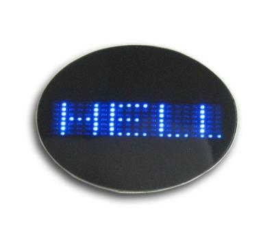 China Mini Scrolling oval flashing led name badge for sale