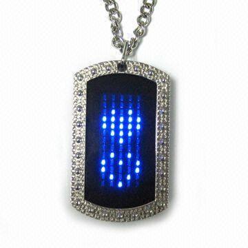 China 2015 new fashion led name tag necklace for sale