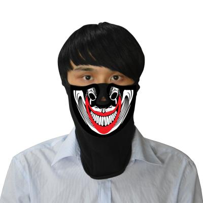 China Wholesale Halloween Party Costume Cosplay Props Masks LED Rave Face Mask Flashing Light Up EL Mask Hot Sales Music-Activ for sale