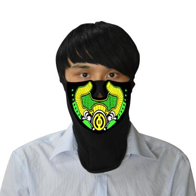 China Best Selling 2019 Glow In the Dark EL Mask LED Rave Face Mask For Gifts Party Small wholesale sound-Activat Novelty gift for sale