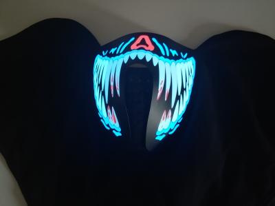 China Riding&Snowboarding led Mask  Breathable Party decoration flashing el panel sound activated Rave Mask Scary monsterteeth for sale