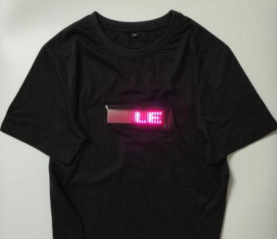 China wholesale Programmable rolling message Couple LED Flashing T-Shirt Night Club Wear power supply by 2pcs CR2032 batteries for sale