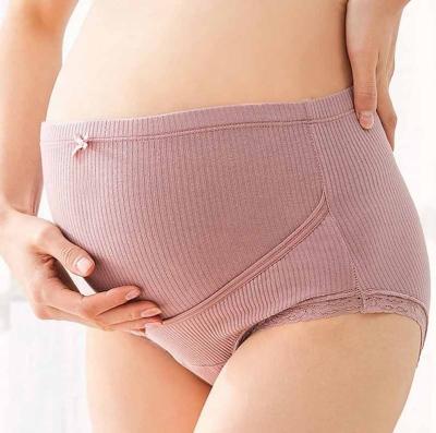 China Antibacterial High Waist Plus Size Maternity Panties Underwear Adjustable Pregnant Comfortable Women Bulge Support Panties for sale