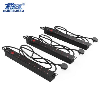 China Efficiently Rack Mounted 6 Unit PDU Power Strip Network Cabinet UK Socket for sale