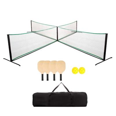 China Outdoor Sports Set Newest Design Pickleball Set Pickleball Rack Multifunctional Durable Cross Portable Folding Net And Tennis Net Set for sale