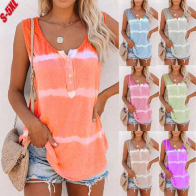 China Dropshipping Breathable Mask Custom Logo Tie Dip Dye Women Ladies Summer Beach Vest for sale