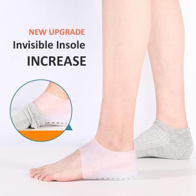 China Dropshipping Height Increaser Soft Comfortable Silicone Insole Breathable Invisible Height Increase Insole for sale