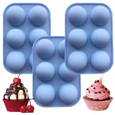 China Wholesale 6 Holes Disposable Bomb Jelly Baking Silicone Cake Molds Semi Chocolate for sale