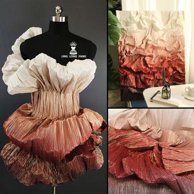 China Big Wave Shrink-Resistant Lace Trim 3D Pleated Dress Fabric Sewing Material Accessories Ruffle Organza DIY Designer Wedding for sale