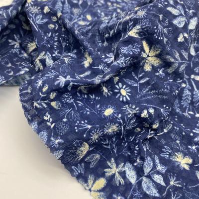 China Good Export Quality Wrinkle Resistant Bubble Cell Chiffon Flower Digital Printing Cloth Bubble Chiffon Scarf for sale