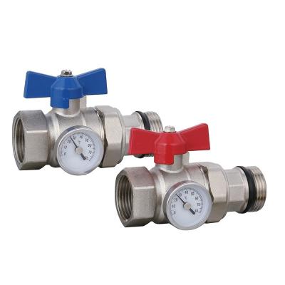 China Factory direct supply low price straight type brass ball valve with thermometer 1