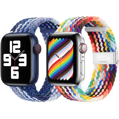 China Press the buckle Popular New Arrival Braided Nylon Watch Band For Apple S8 Ultra 38mm 45mm Smart Watch Nylon Watch Strap For Apple 87654321 42mm for sale