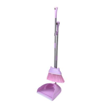 China Dustpan at PP+PET+STAINLESS STEEL 2022 good prices and hot selling broom set with handle for sale