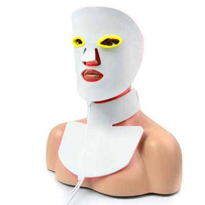 China Anti Aging Face Spa Dye Removal Beauty Silicon 7 Red Green Blue Infrared Colored Light Therapy Led Facial Masks With Neck Masks for sale