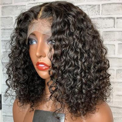 China Swiss Curly Bob Wig Synthetic Hair BOB Wavy Custmomize Lace T Piece Cheap Reality Swiss Hand Made Lace Bob Wig for sale