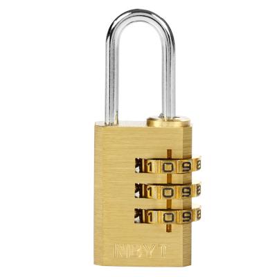 China Suitcase Combination Lock 3 Digit Padlock Brass For School Gym Lockers Sports Lockers Luggage Backpacks for sale