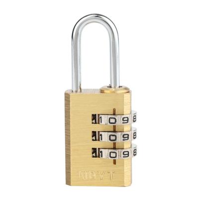 China Suitcase Combination Lock 3 Digit Password Padlock Brass For School Gym Lockers Sports Lockers Luggage Backpacks for sale