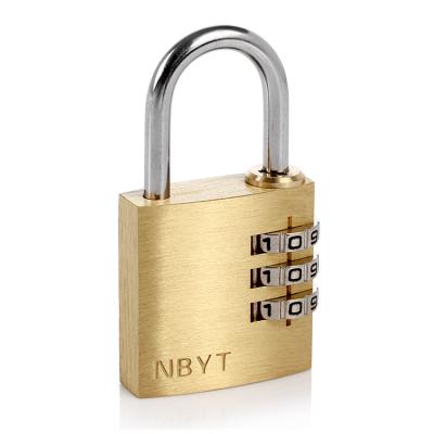 China Brass Cabinet Combination Lock 3 Digit Password Padlock School Gym Locker Sports Locker Luggage Backpack Drawer Lock for sale