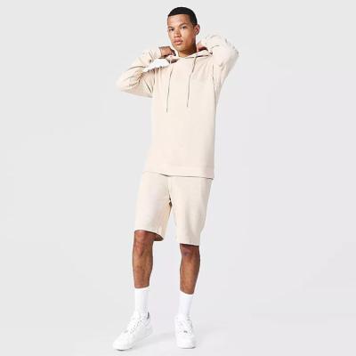 China Eco-Friendly Logo Custom White Short Anti-wrinkle Tracksuits Organic Cotton Sport Tracksuit For Men for sale