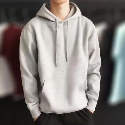 China Anti-wrinkle Men Hoodie Set Sweatshirt 50 Cotton 50 Polyester Long Sleeve Printed Pullover Oversized Hoodies Black Wholesale for sale