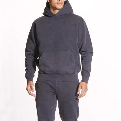 China New Collection Men's Plus Size Fleece Hoodie Hip Hop Washed Drop Shoulder Sweatshirts for sale