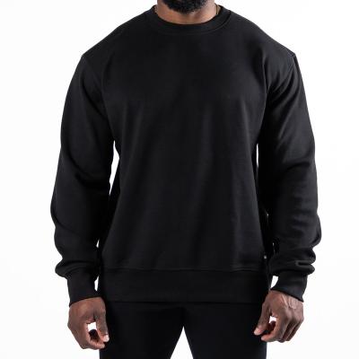 China Anti-Wrinkle Mens Drop Shoulder Workout Pullover Heavy Black Oversized Sweatshirt for sale