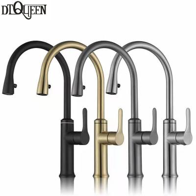 China New Contemporary Ultra Thin 304 Stainless Steel Brushed Gray Mounted Gold Colors Guangdong Kaiping Manufacture Kitchen Faucet for sale