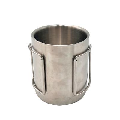 China Durable Metal Double Layer Stainless Steel Water Coffee Cup Camping Cup Mini Custom For Camping for sale