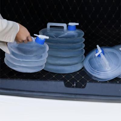 China Foldable New Arrival Long Life Removable Easy Carry Outdoor Folding Bucket Water Carrier With Tap For Traveling for sale