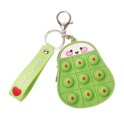 China A game key chain that can be used to relieve the effort toy toy pineapple strawberry pear cactus shape storage bag wholesale play key chain for sale