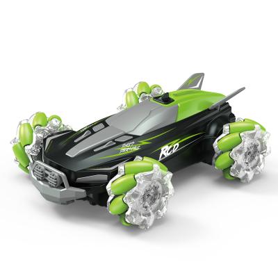 China RC model 2021 factory direct sales, with glare lights, exhaust spray, transverse dual control toy car stunts performance for sale