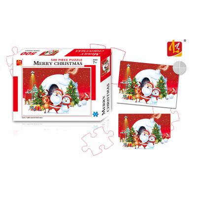 China Custom Christmas party 500 cardboard printing jigsaw puzzle cartoon toy 1000 pieces jigsaw puzzle for adults for sale