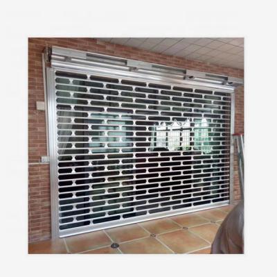 China Guangzhou Anti-theft Transparent Grill Rolling Door, Aluminum Grill Roll Shutter, Outdoor Security Grill Shutter for sale